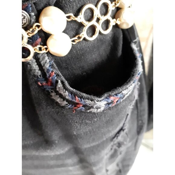 EUC Grace in LA black braided trim accent skinny denim jeans, 30 - Picture 6 of 15